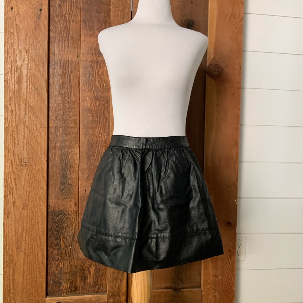 FOREVER 21 Black Faux Leather A-Line Skirt Size S